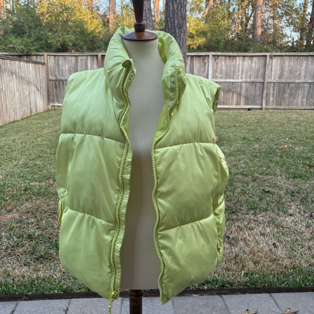 Old Navy Lime Green Puffer Vest